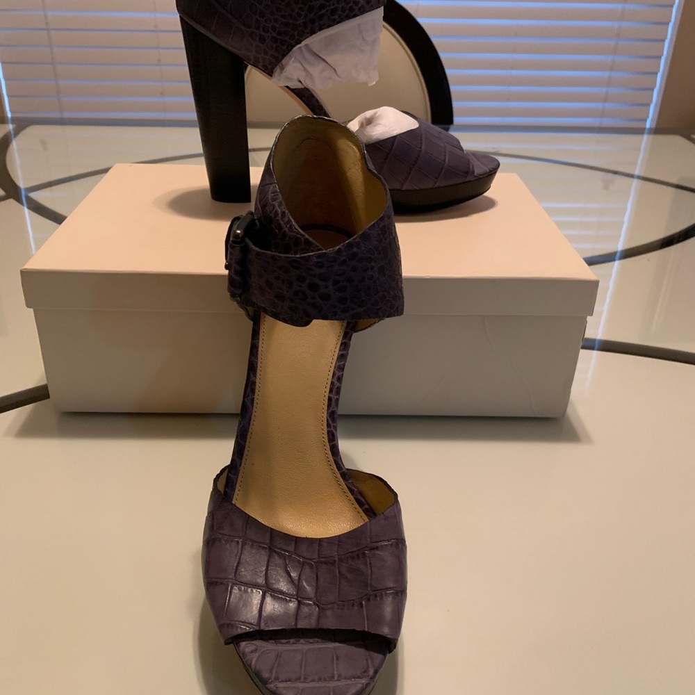 Coach Embossed Croc Heels - Picture 3 of 7